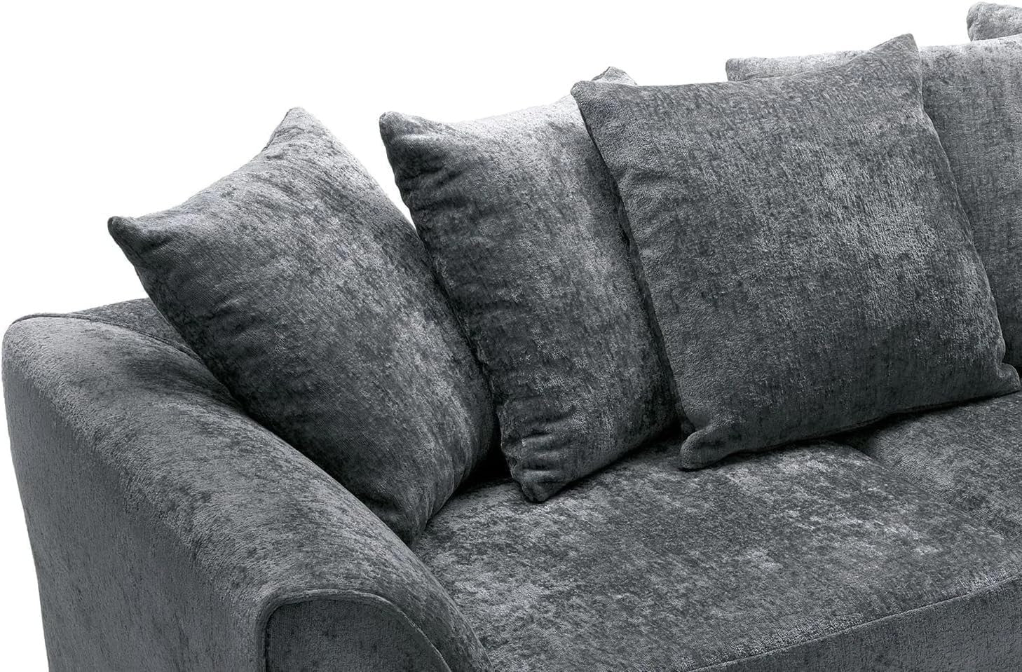Grey 2C2 Corner Sofa 5 Seater Fabric Couch – L Shape Dual Arm Comfy Suite