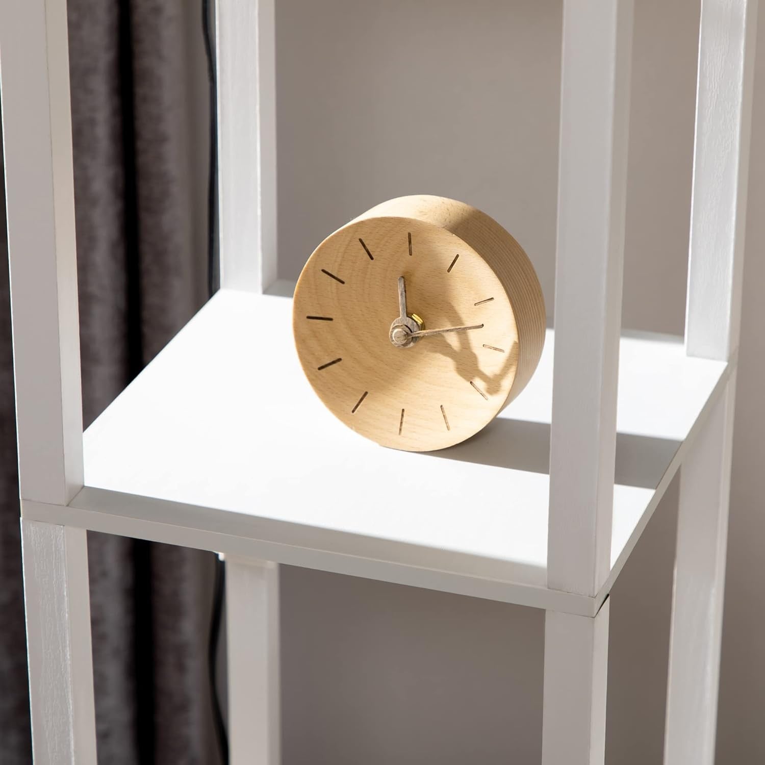 Corner Floor Lamp with Shelves Dual Light Modern Storage Standing Lamp White