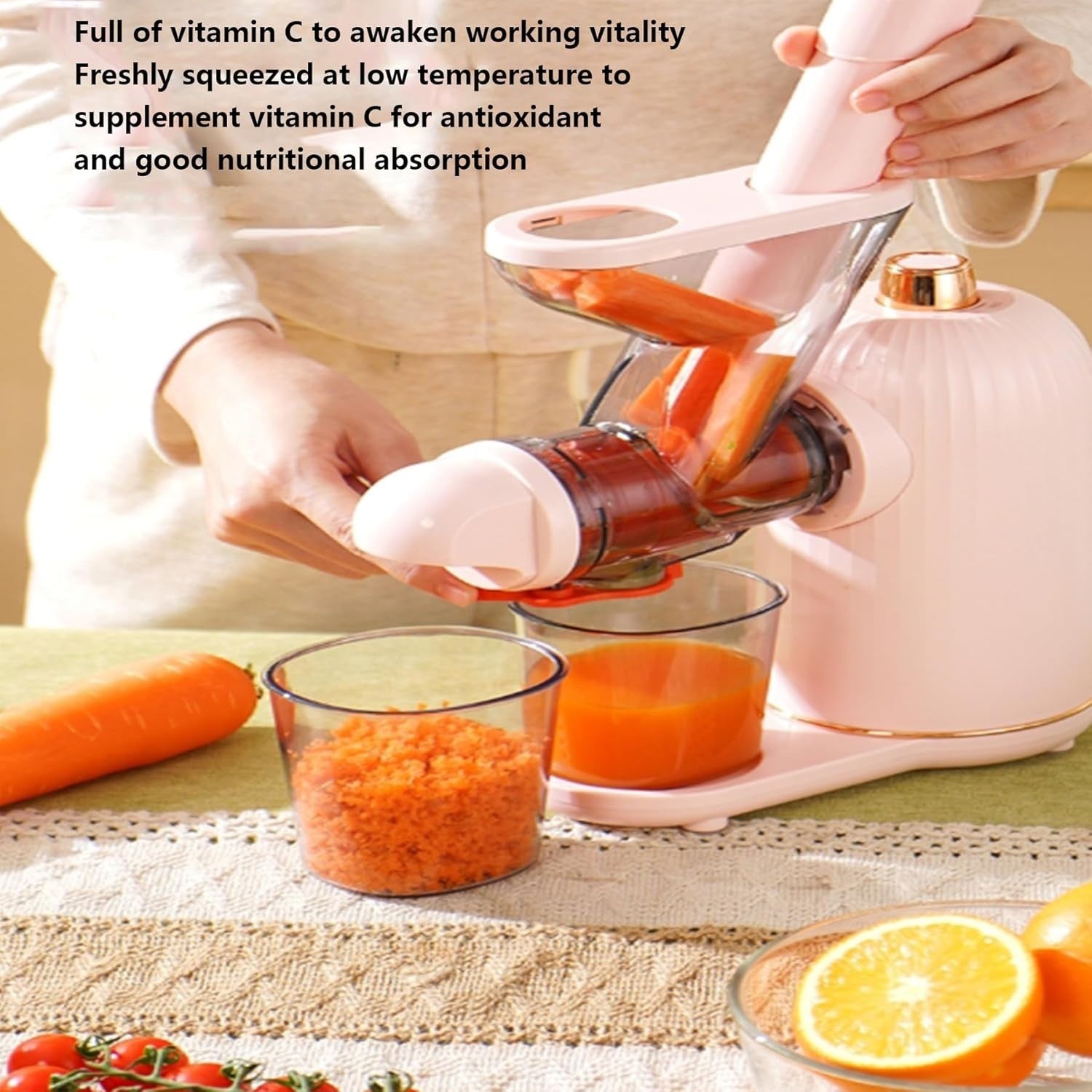 Slow Masticating Juicer 100W Cold Press Quiet High Juice Yield