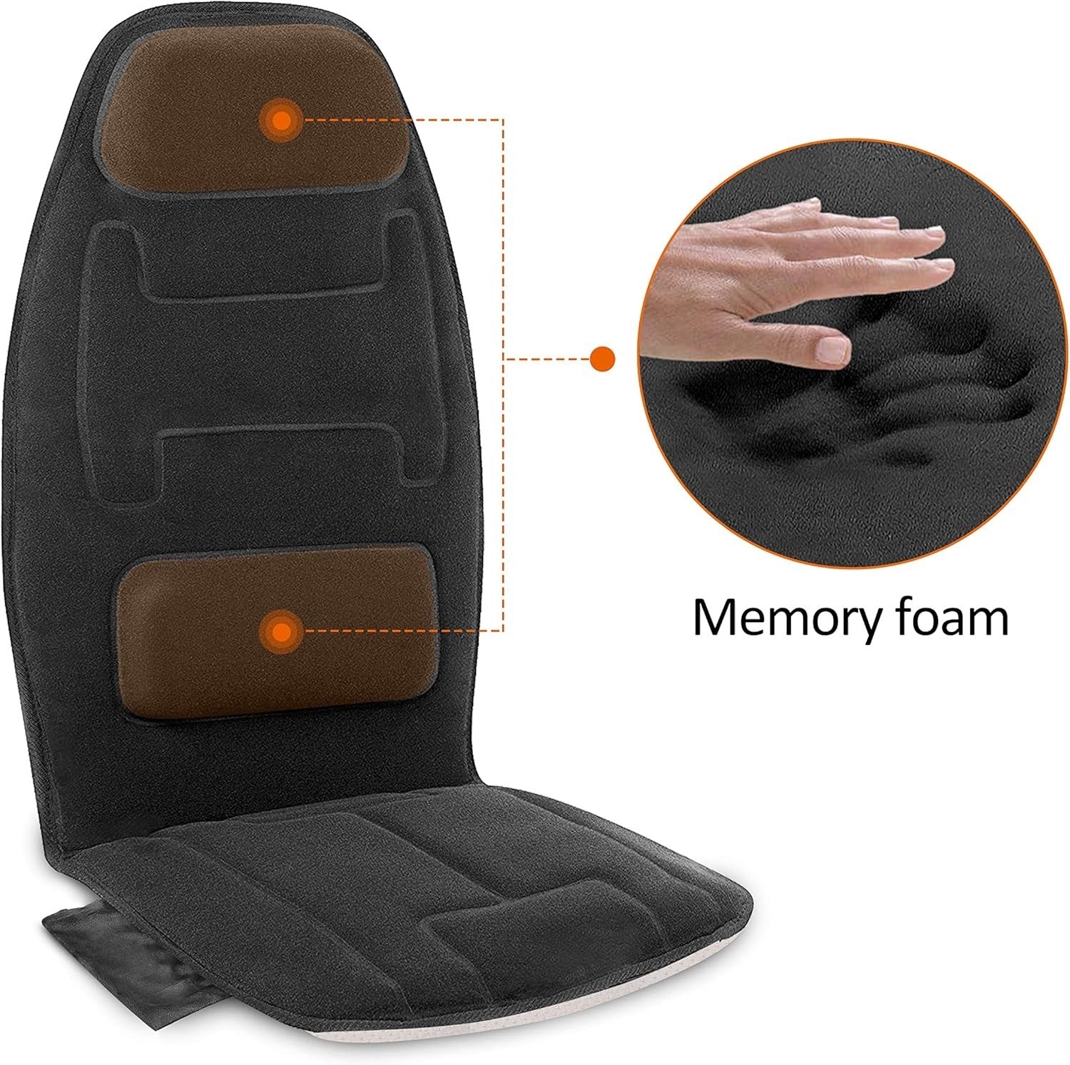 Vibration Back Massager Seat with Heat 10 Motors Memory Foam Support Blue Pad