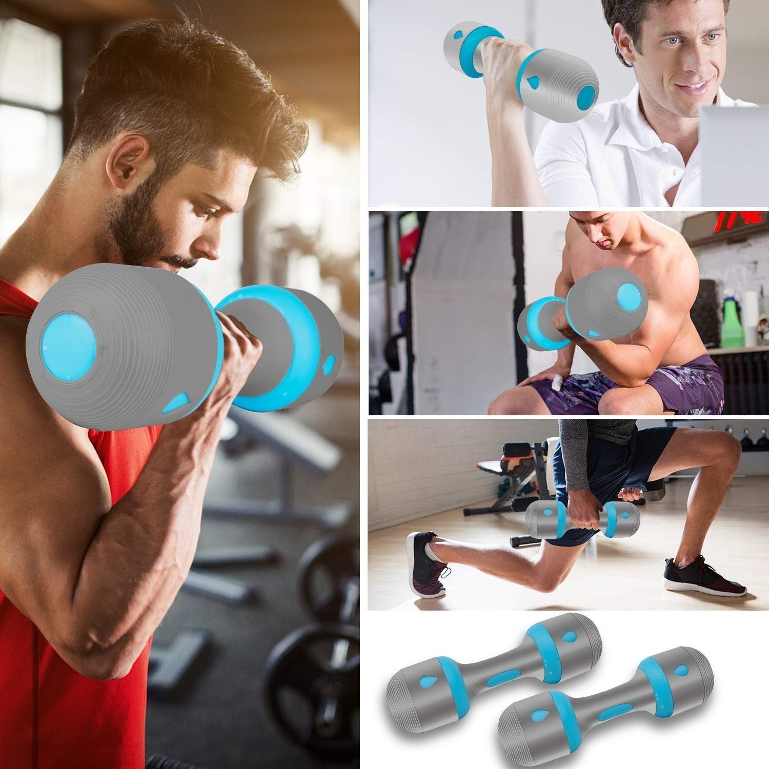 3-in-1 Adjustable Dumbbell Set Pair 2–5kg Non-Slip Neoprene Fitness