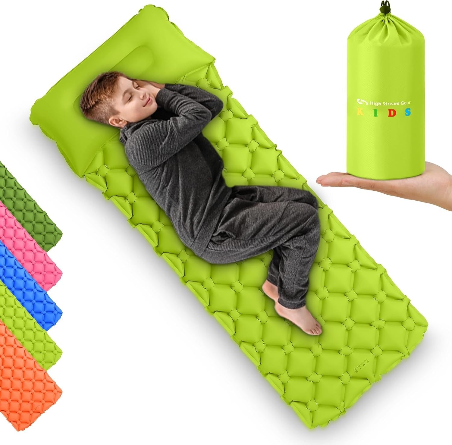 Kids Inflatable Sleeping Mat with Pillow – Portable Camping & Travel Bed