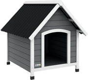 Outdoor Wooden Dog House Elevated Shelter Waterproof Kennel for Medium Dogs