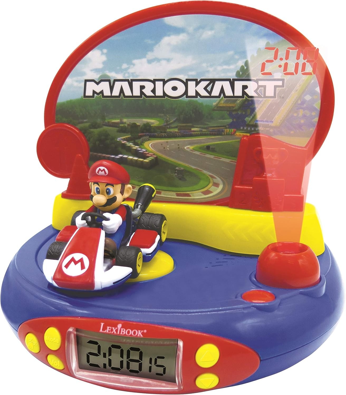 Kids Racing Projector Alarm Clock Night Light Sound Effects Battery