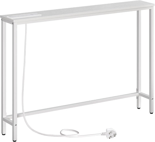 Slim Console Table with USB Ports & Power Outlets for Hallways