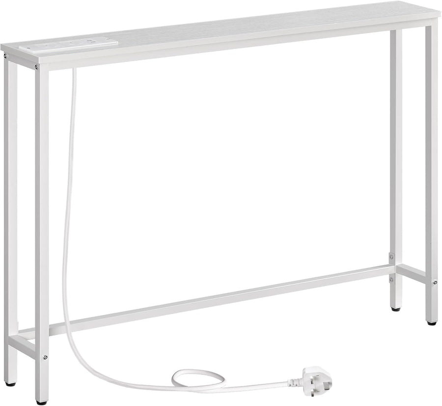 Slim Console Table with USB Ports & Power Outlets for Hallways