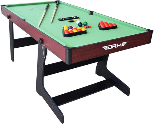 6FT Folding Snooker Pool Table Set Space Saving Billiards w Accessories