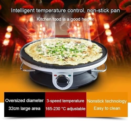 1200W Crepe Pancake Maker 35cm Nonstick Adjustable Temp Tortilla Pizza Machine