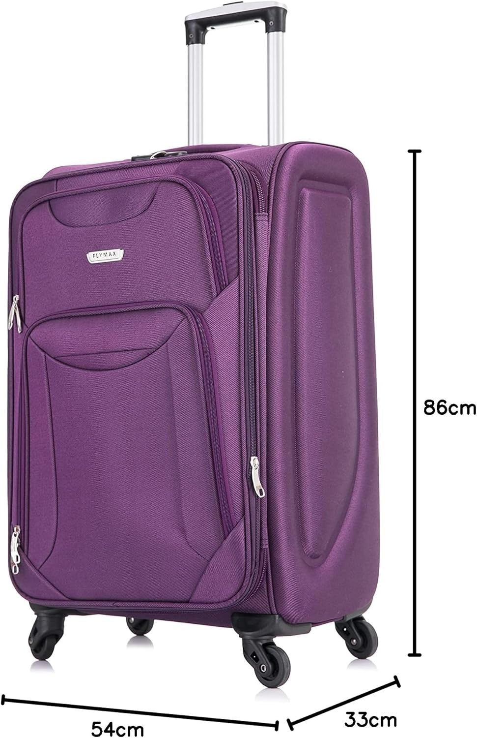 32” Extra Large Lightweight Expandable 4 Wheel Travel Suitcase Lock Purple