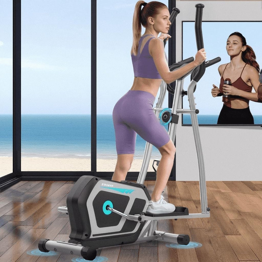 3-in-1 Elliptical Cross Trainer Home Gym 16-Level Magnetic Resistance LCD