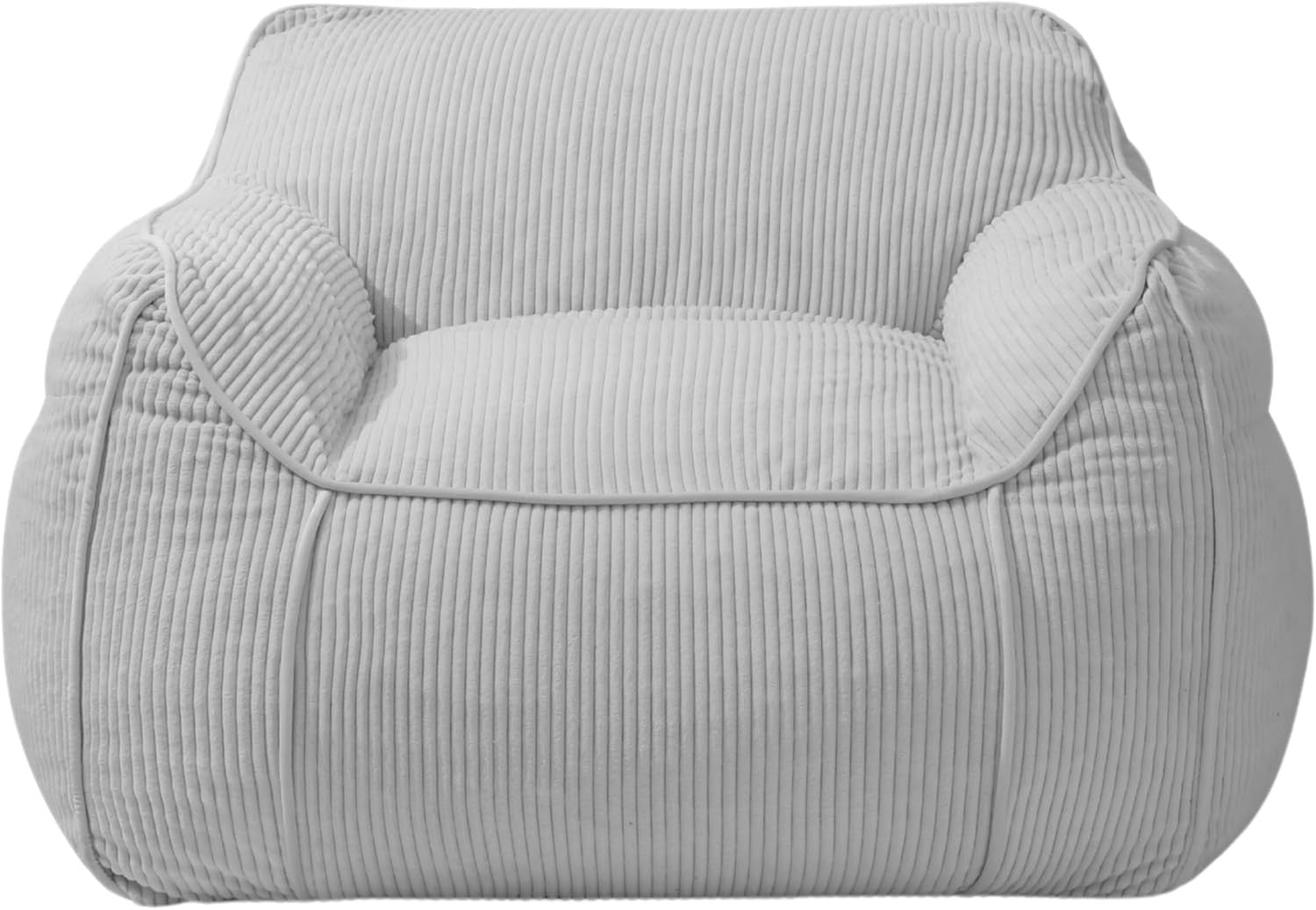 Giant Corduroy Bean Bag Chair with Foam Filling Soft Cozy Living Room Seat