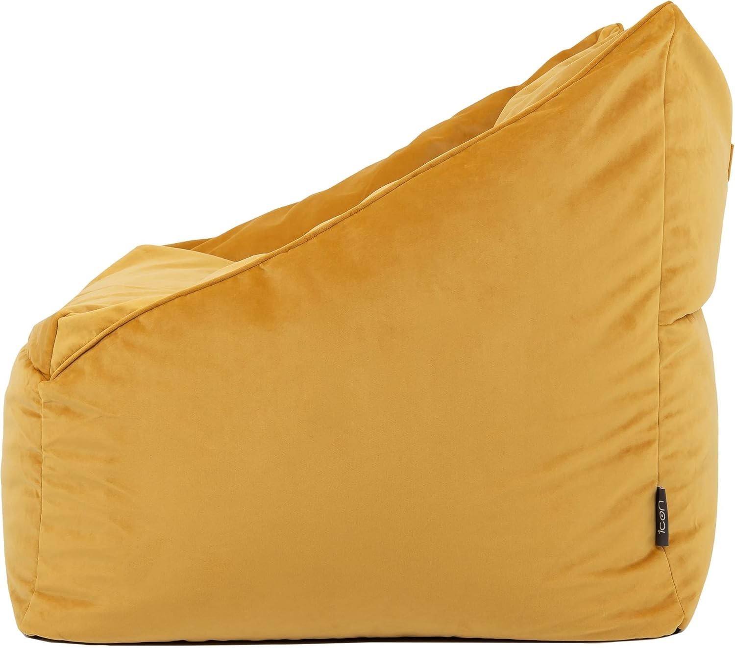 Ochre Yellow Velvet Bean Bag Chair Adult Armchair Lounge Soft Seat Sofa