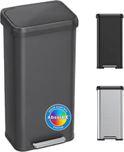 75L 20 Gallon Step Pedal Trash Can Soft Close Stainless Steel Grey