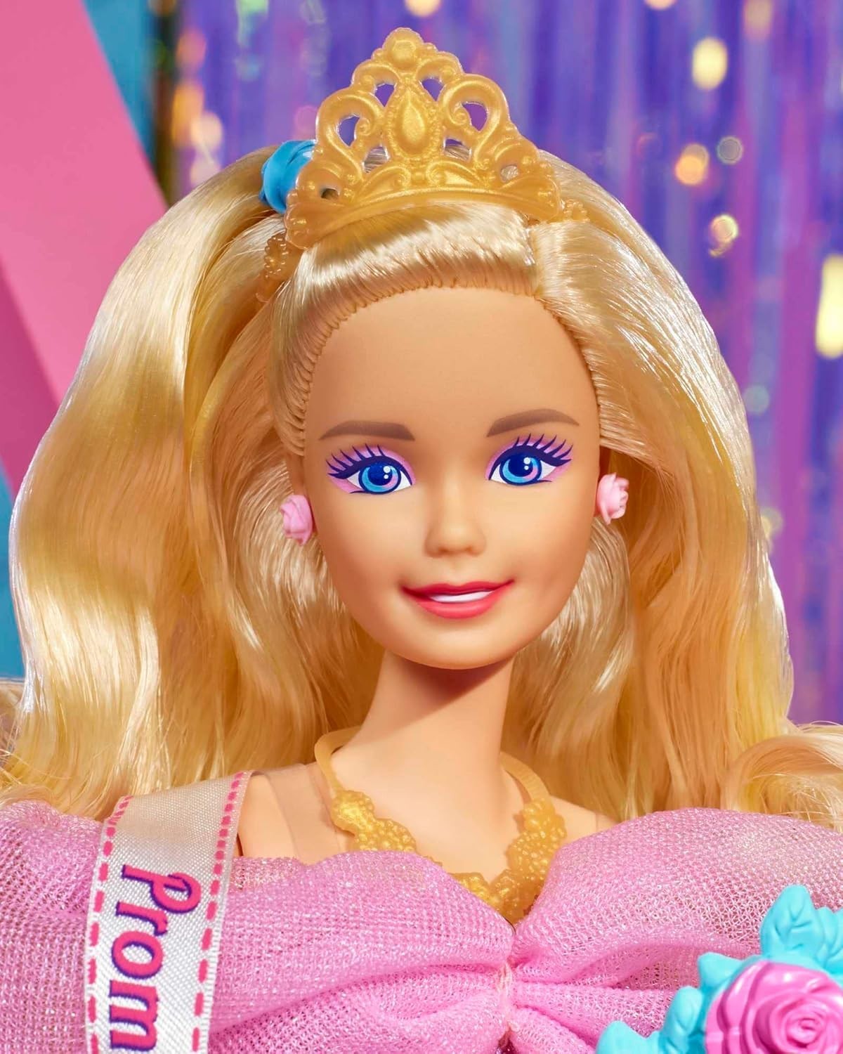 80s Prom Queen Fashion Doll Sequin Dress Crown Accessories Collector