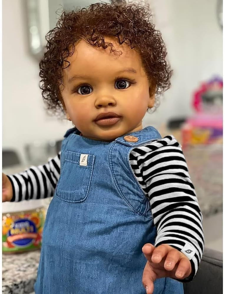 26in Large Toddler Baby Doll Realistic Black Girl Poseable Soft Body