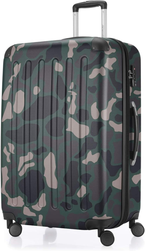 Large Expandable Hard Shell Suitcase 75cm 119L TSA Lock Spinner Camo