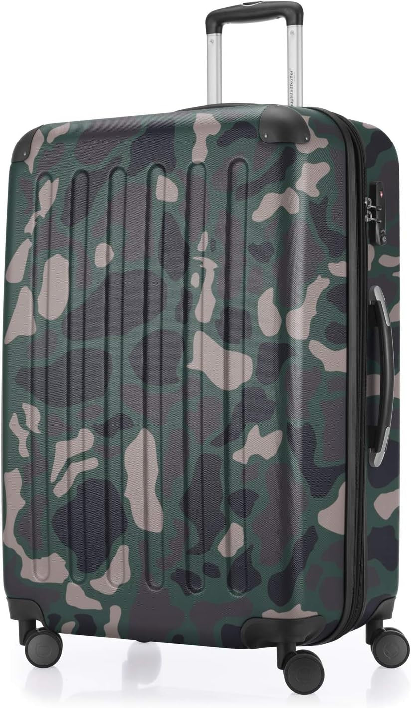 Large Expandable Hard Shell Suitcase 75cm 119L TSA Lock Spinner Camo