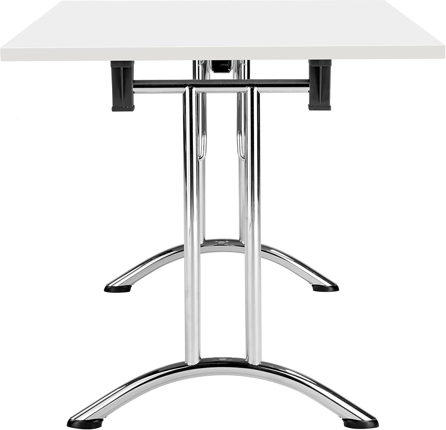 Folding Office Table – Sturdy White 140x70cm Space-Saving Work & Meeting Desk