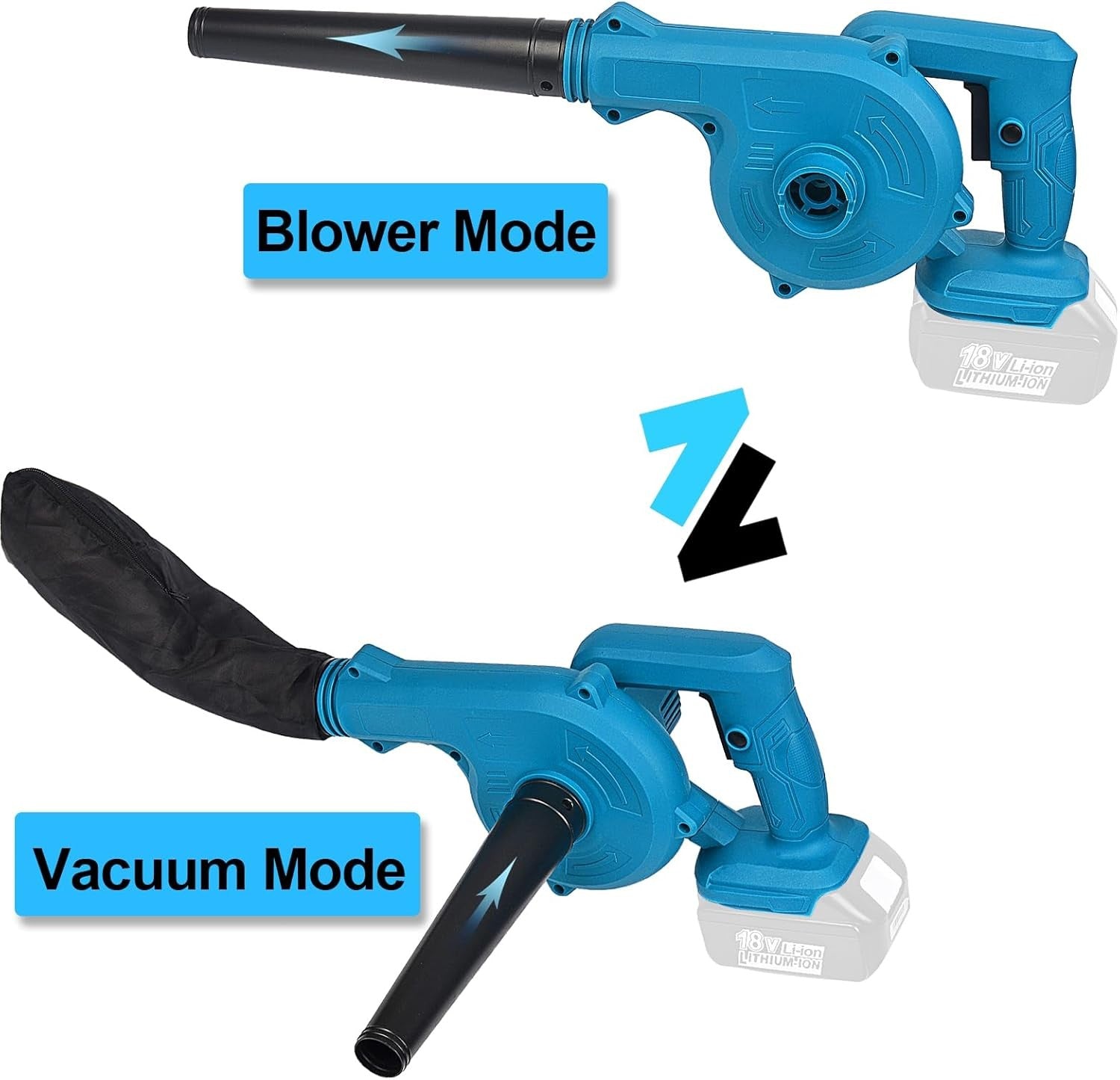 Cordless Leaf Blower 18V Battery Powered Lightweight Electric Air Duster Tool