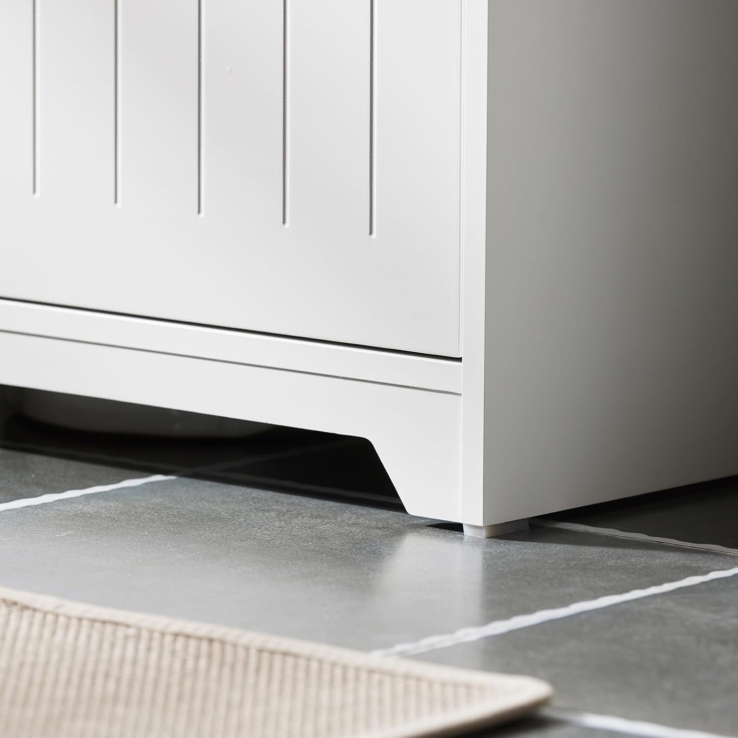 White Under Sink Bathroom Cabinet 2 Door Vanity Storage Unit for Pedestal Sinks