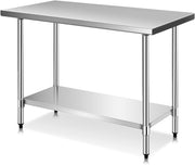 Stainless Steel Catering Table 250kg Commercial Prep Bench Adjustable Shelf