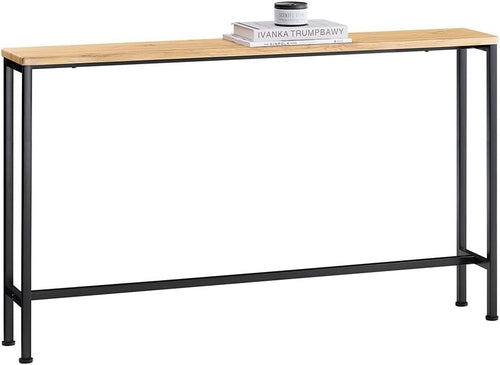 Slim Console Table 120x20x81cm Adjustable Feet Sturdy Metal Frame
