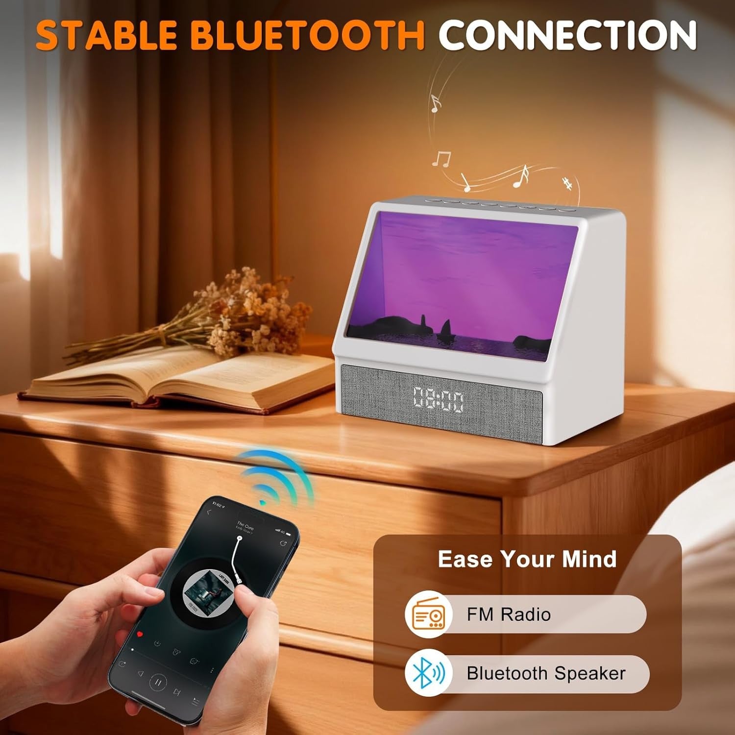 Sunrise Alarm Clock White Noise Wake Up Light Bluetooth Speaker Remote