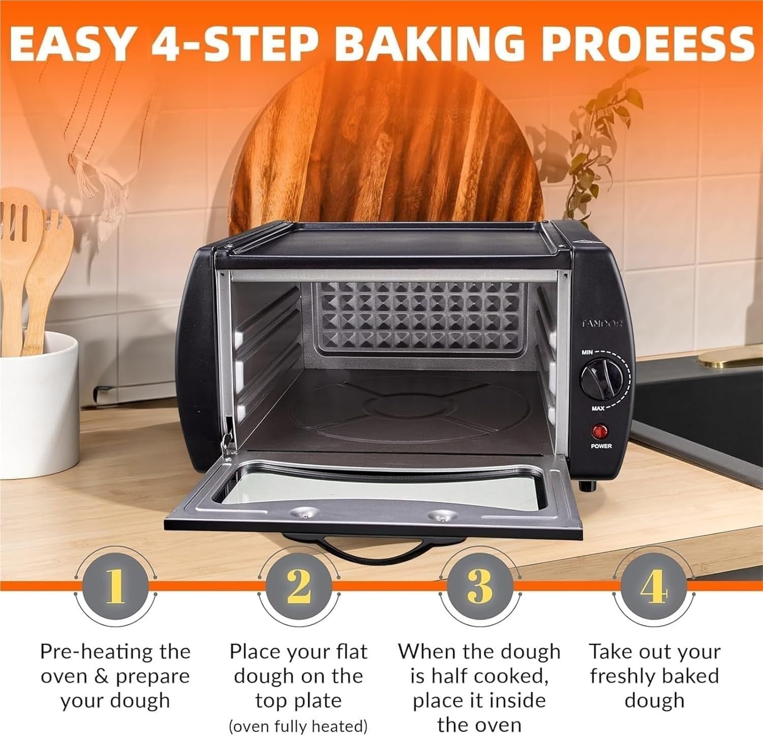 Electric Pizza Oven 15L Indoor Tandoor | Roti Naan Chapati Maker Temp Control