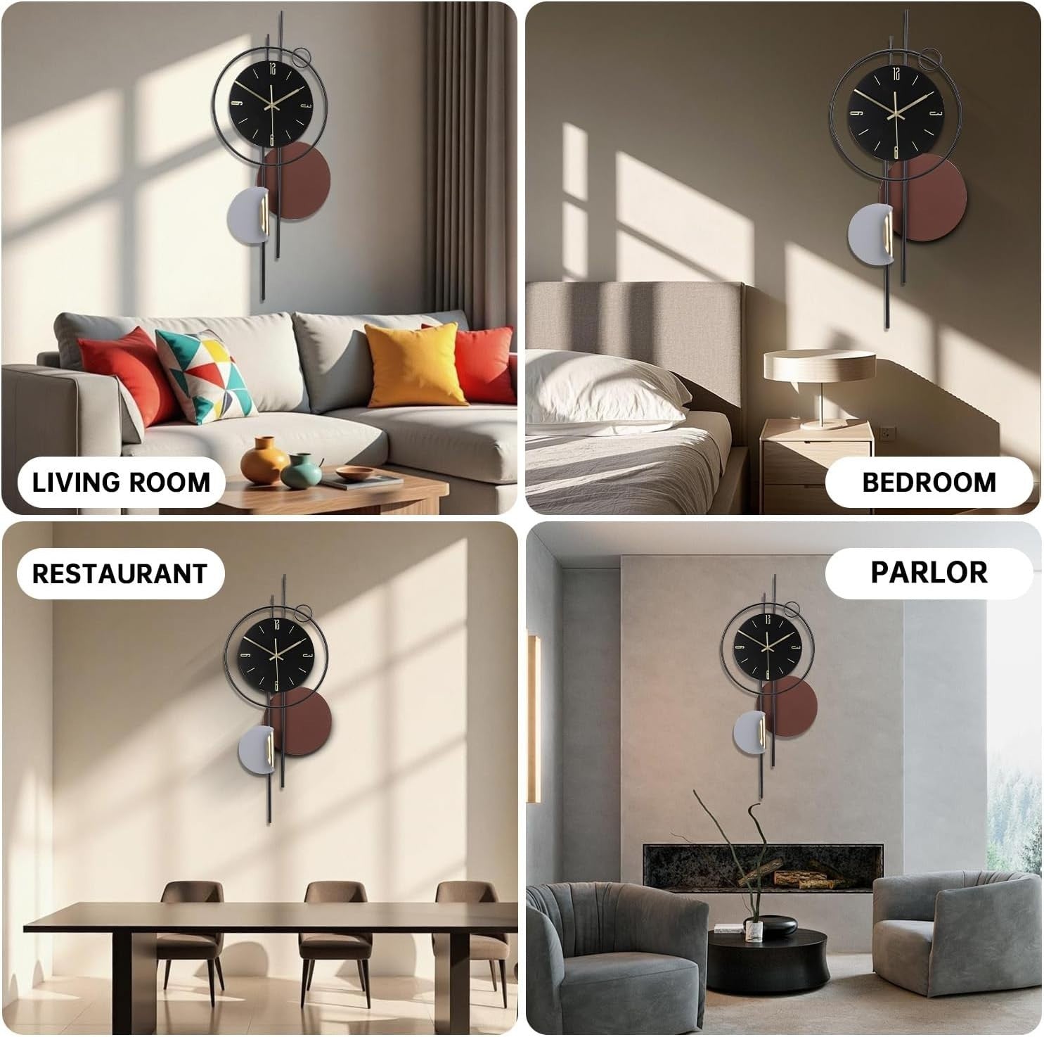 Large Silent Wall Clock 33x70cm | Non-Ticking Quartz Battery Operated Decor