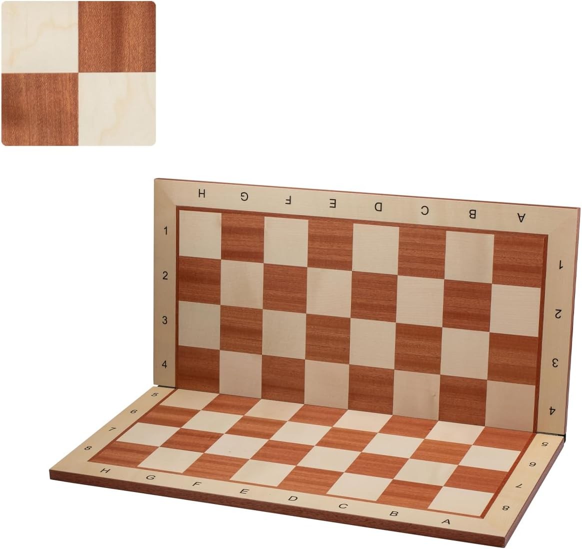 54cm Inlaid Folding Wooden Chess Board – Premium Sycamore Tournament Board