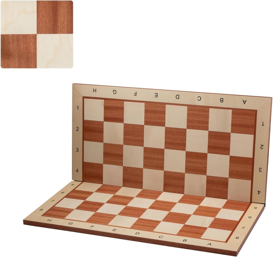 54cm Inlaid Folding Wooden Chess Board – Premium Sycamore Tournament Board