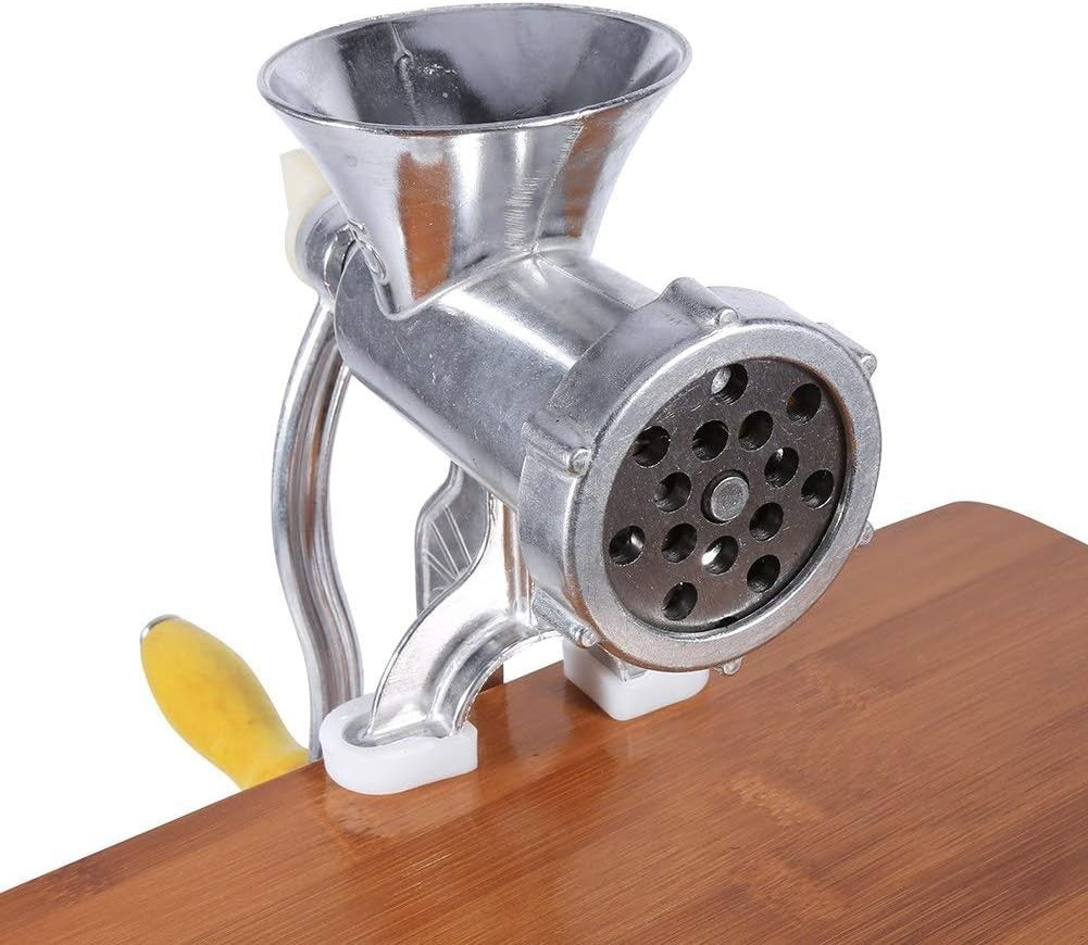 Manual Meat Grinder Hand Mincer Sausage Maker Table Clamp Silver