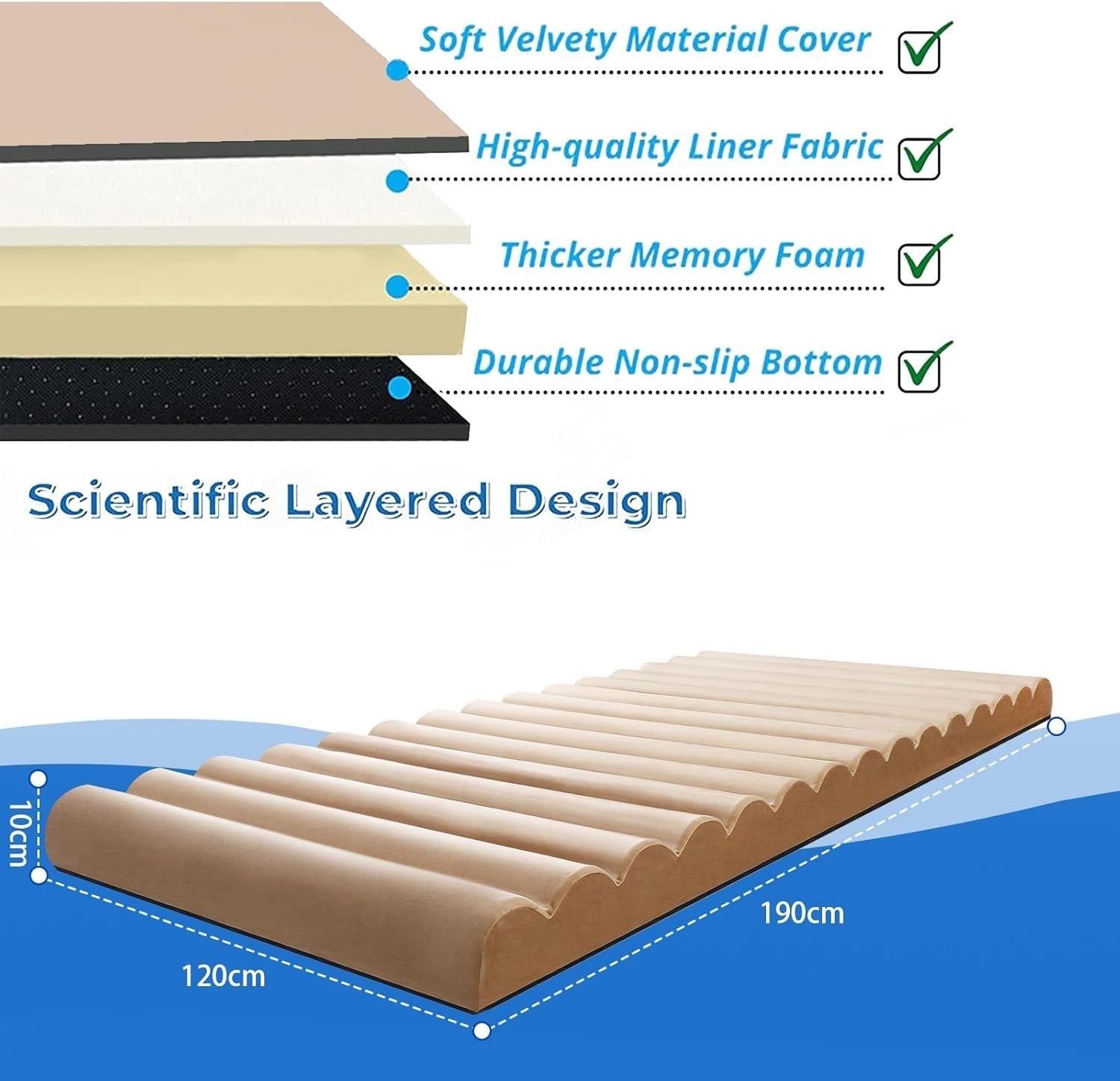 Single Roll-Up Floor Mattress 10cm High-Density Foam Portable Bed