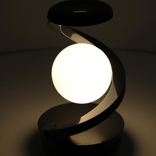 Levitating 3D Floating Bulb Lamp LED Desk Night Light with Wireless Charger