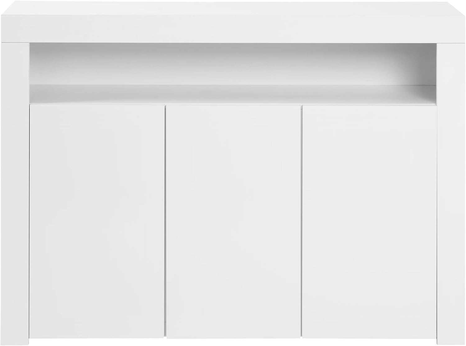 Modern LED Sideboard Cabinet White Gloss Storage Cupboard 3 Door Unit**