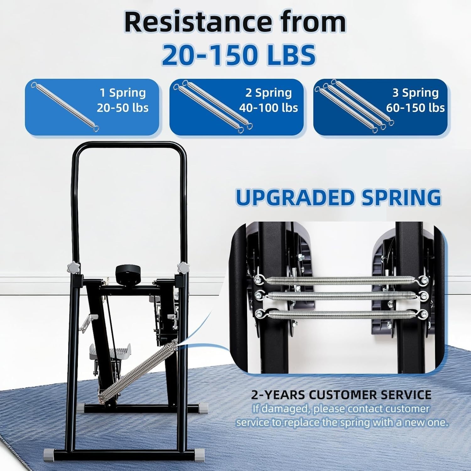 Foldable Stair Climber w/ LCD Monitor, 3-Level Resistance & Adjustable Handlebar