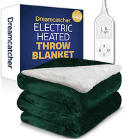 Electric Heated Throw Blanket 160x120cm Sherpa 9 Heat Timer Washable