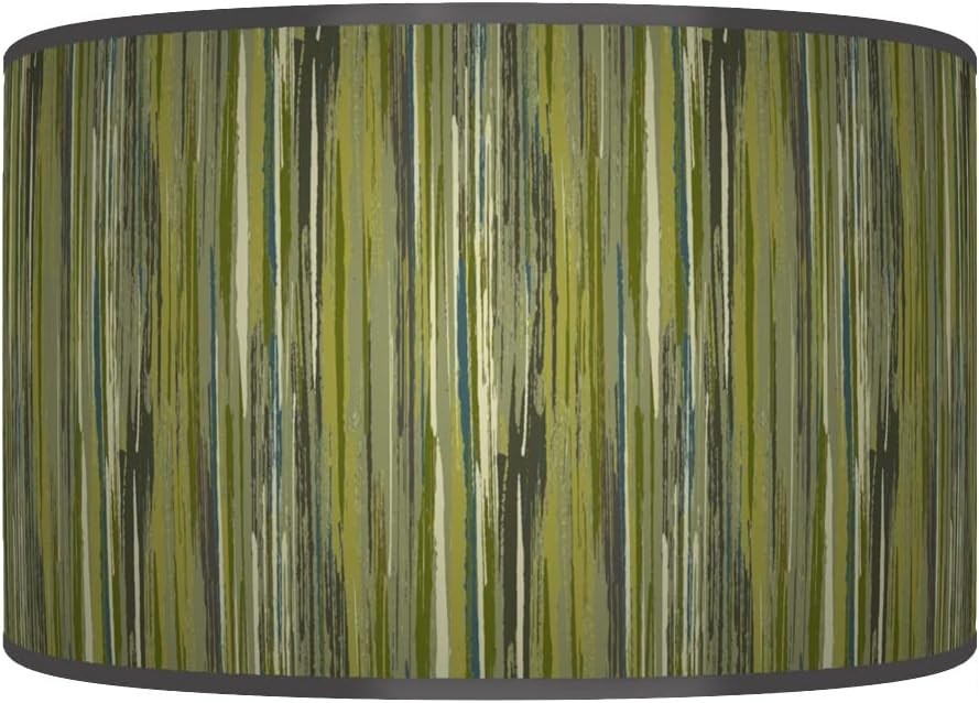 Olive Green Grey Stripe Drum Lampshade 50cm Large Ceiling Floor Table