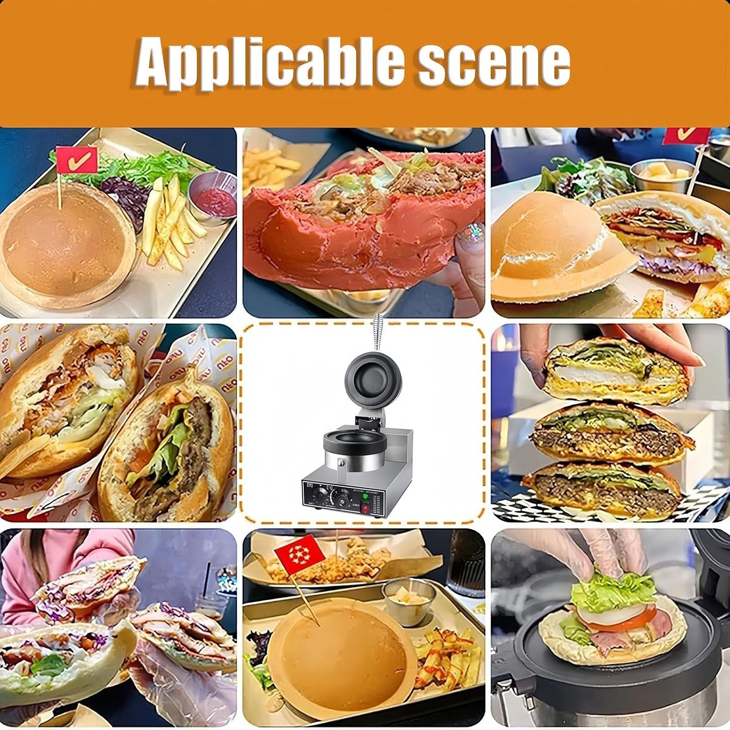 Electric Waffle & Panini Maker Non-Stick Plates Temp Control 193W