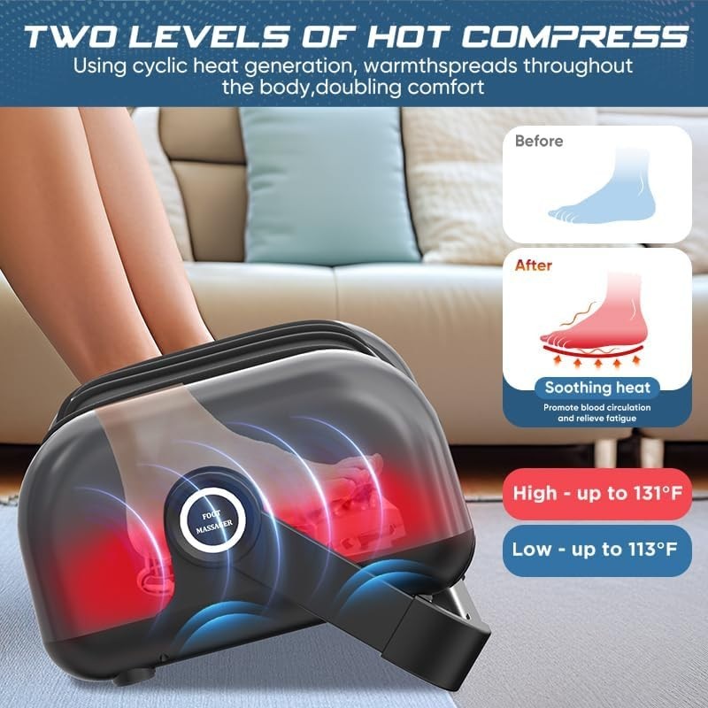 Electric Foot Massager with 5 Modes & 8D Airbag | Shiatsu Calf & Leg Massage