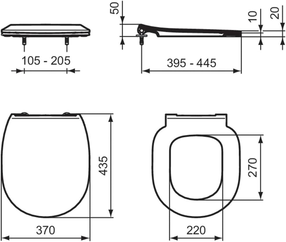 Concept Round Soft Close Toilet Seat White Gloss Sandwich Quick Release