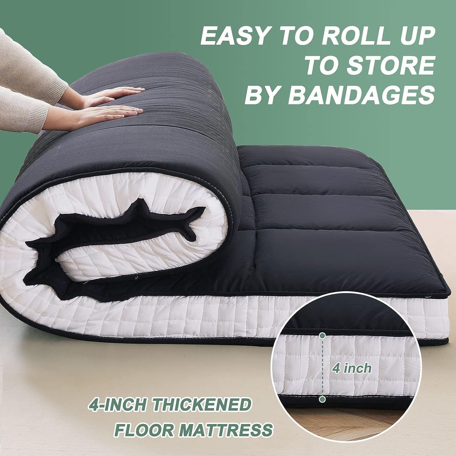 King Floor Futon Mattress 10cm Thick Foldable Bed Guest Tatami Pad