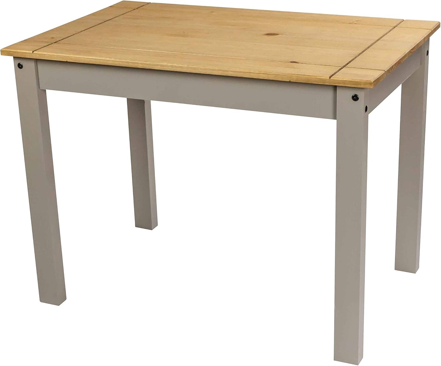 Dining Table Set with 4 Chairs & Bench Grey Oak Wax Finish for Small Spaces