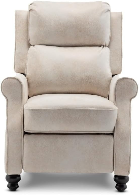 Cream Recliner Armchair Chair High Seat Faux Leather Elderly Support