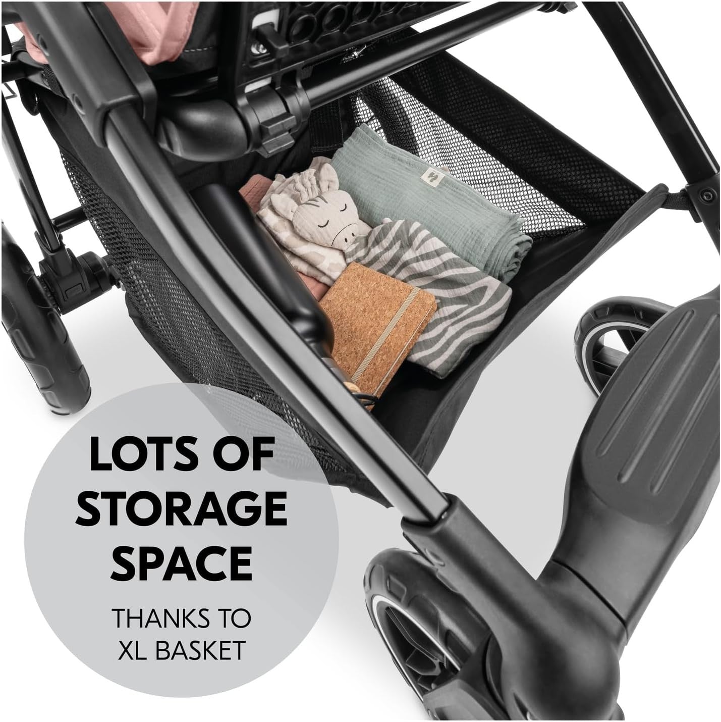 Lightweight Pushchair Foldable Pram Reclining Seat Snack Tray Cup Holder Pink