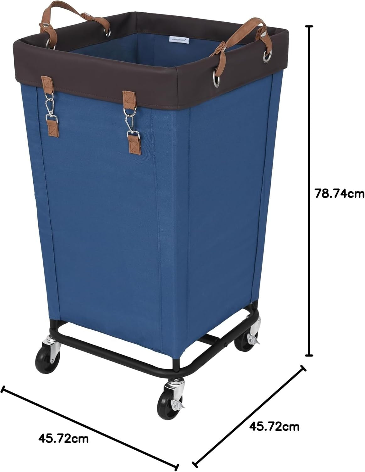 160L Heavy Duty Laundry Hamper with Wheels | Large Rolling Clothes Basket Blue