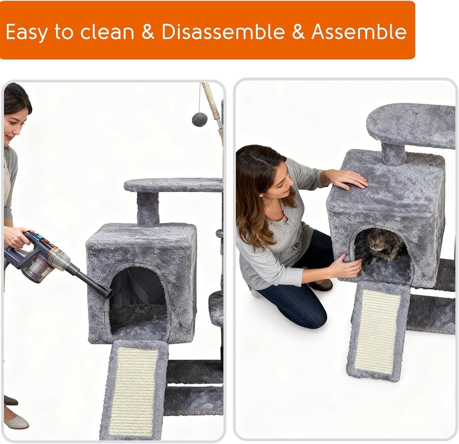 Cat Tree Tower Indoor with Hammock Condo Sisal Scratching Posts Play Centre