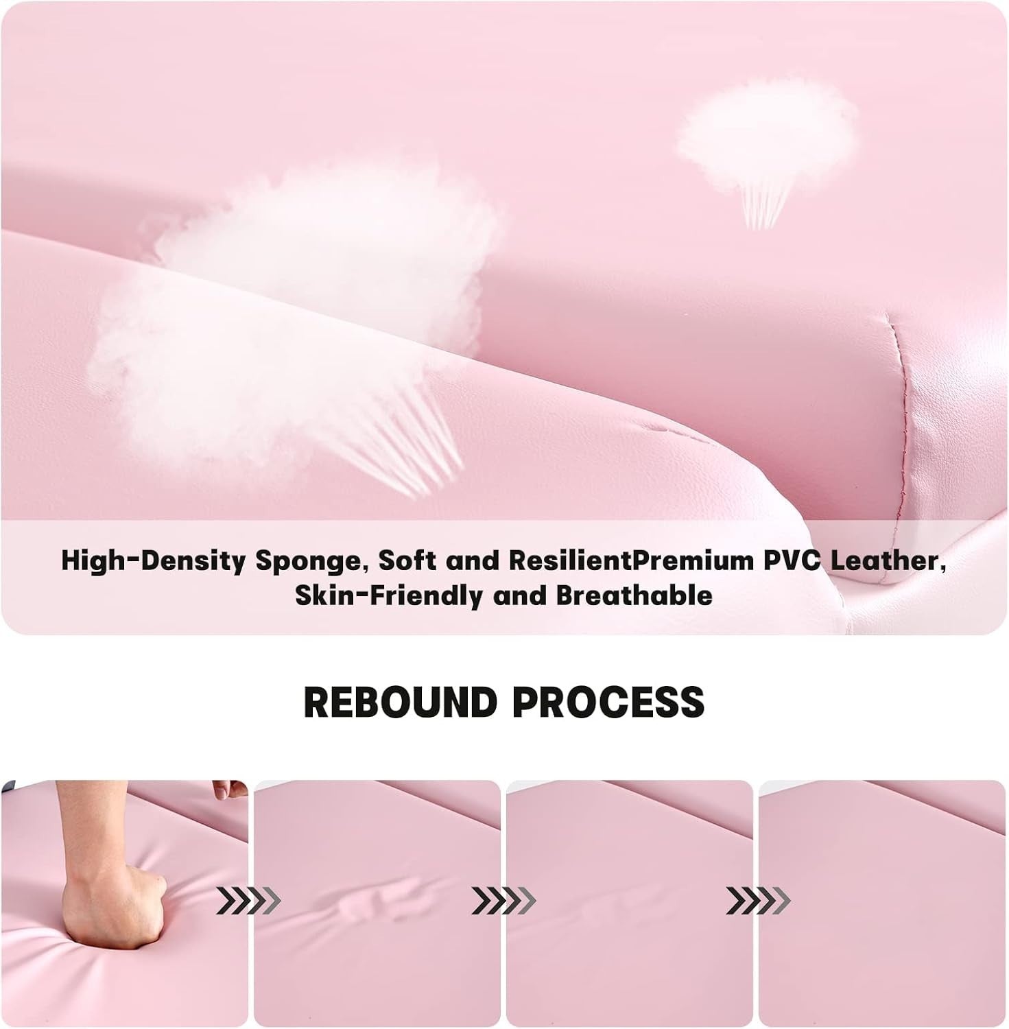 Portable Massage Table Foldable 3-Section Aluminium Therapy Beauty Bed Pink