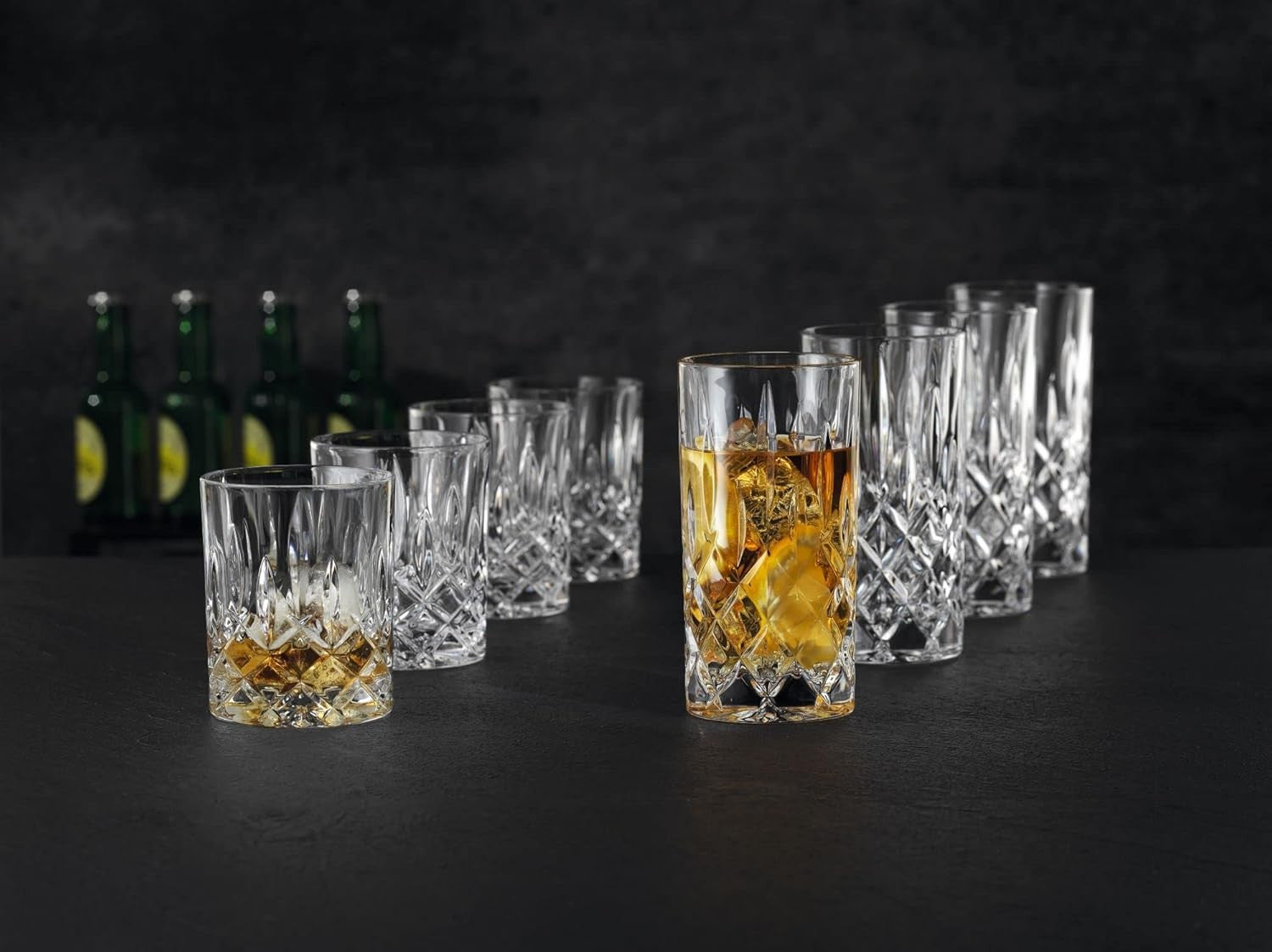 Crystal Highball Glasses Set of 4 | 375ml Cut Glass Tumblers for Cocktails