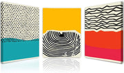 Abstract Canvas Wall Art Set of 3 Framed Prints 12x16 Modern Colour Decor